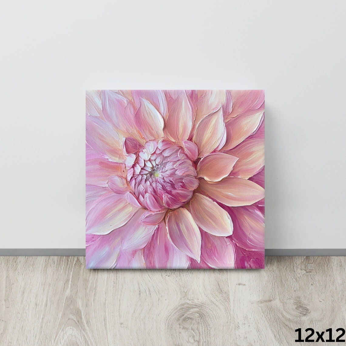 Pink Dahlia Layered Petals Macro Painterly Floral Wall Art Poster - Image 3