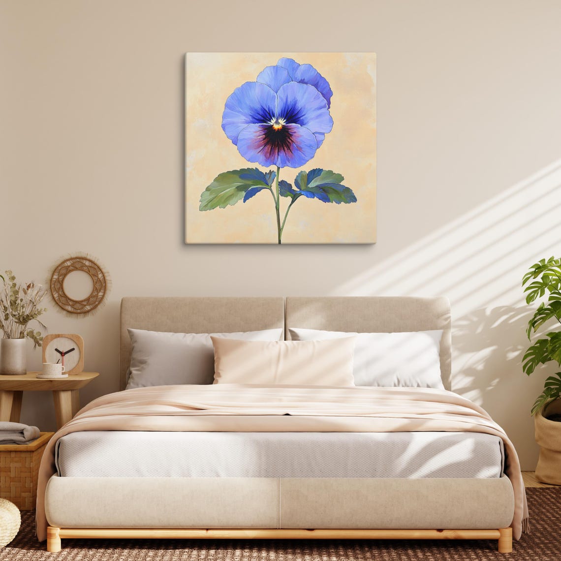 Blue Pansy Flower Print Flower Wall Art Pansy Painting Print Garden Art Print Pansy Gifts Garden Gifts Wall Art - Image 2