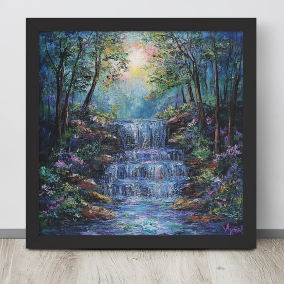 Waterfall Large Wall Art Nature Wall Art Waterfall Art Jpg Home Wall Decor Painting Prints Wall Art