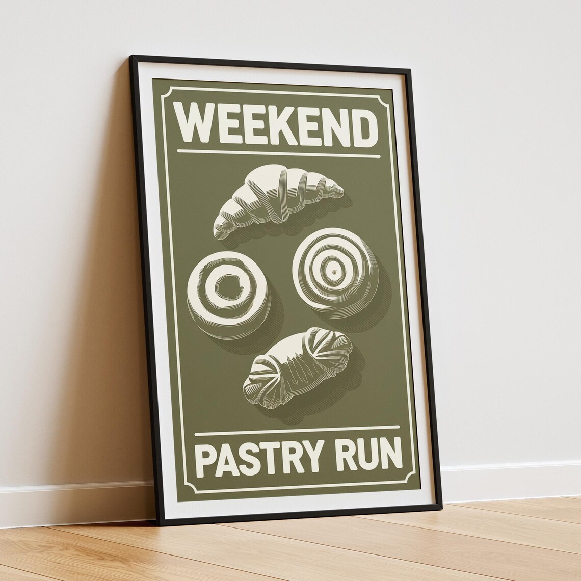 Minimalist Croissant Art Print, Kitchen Decor - Image 4