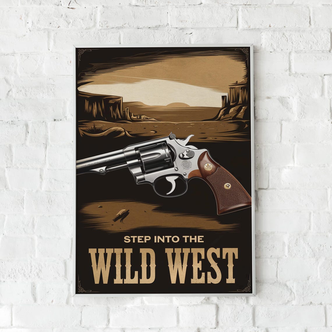 Classic Cowboy Revolver, Western Decor Art Print - Image 5
