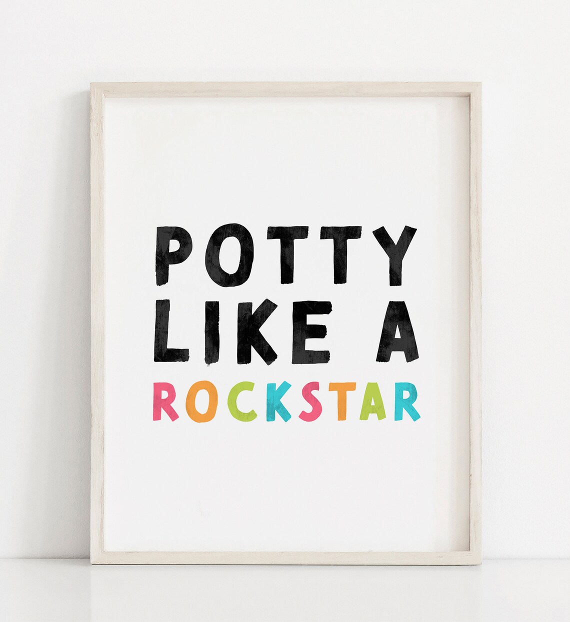 Kids Bathroom Sign Art, Funny Potty Rockstar Poster - Image 2
