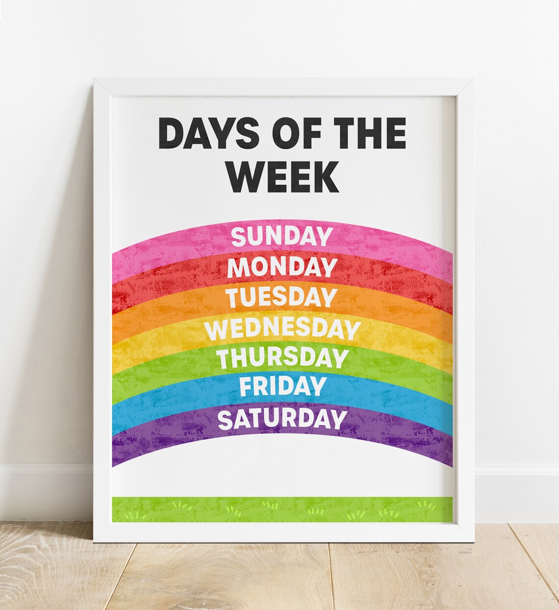 Rainbow Days Of The Week Poster, Nursery Learning Print - Image 3
