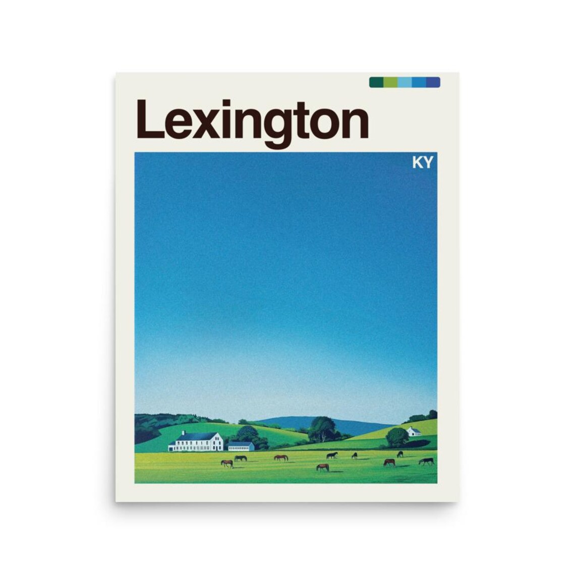 Lexington Kentucky Horse Farm Bluegrass Pasture Country Poster