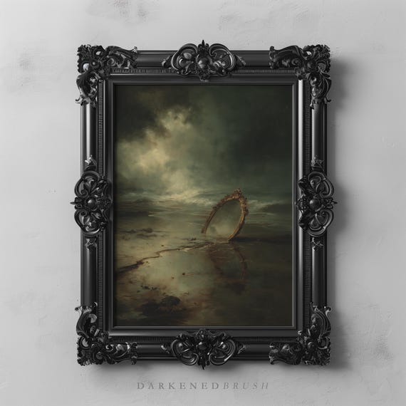 Victorian Ornate Mirror Coastal Sand Gothic Poster