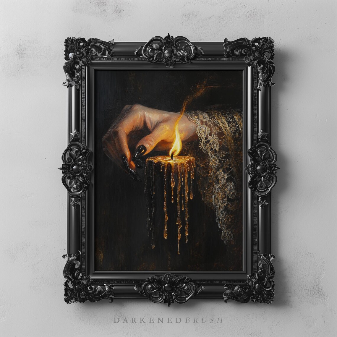 Gothic Candle Wall Art, Dark Academia Witchcraft