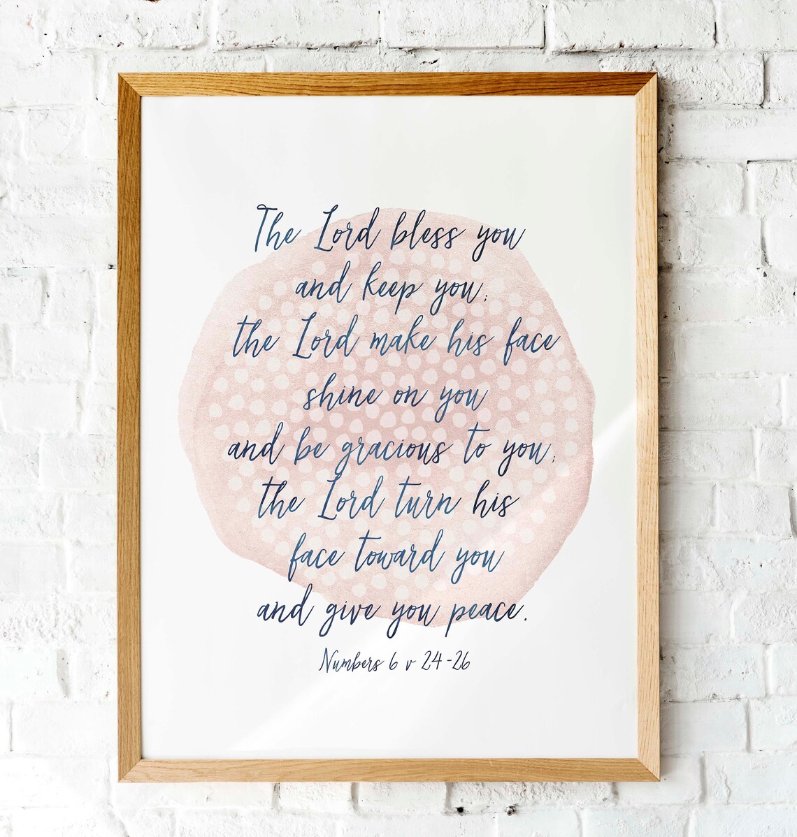 The Lord Bless You Numbers 6 24-26 Watercolor Scripture Blessing Poster - Image 3