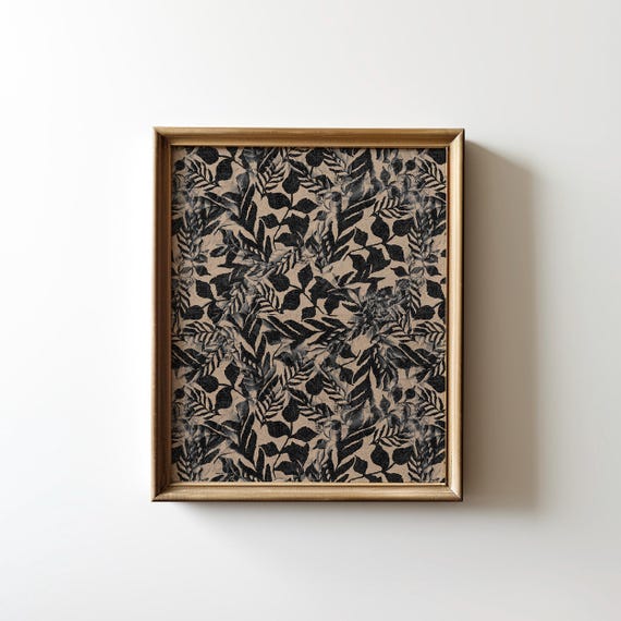 Cottagecore Botanical Floral Block Print Art