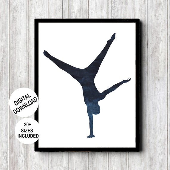 Mens Gymnastics Wall Art, Male Gymnast Handstand