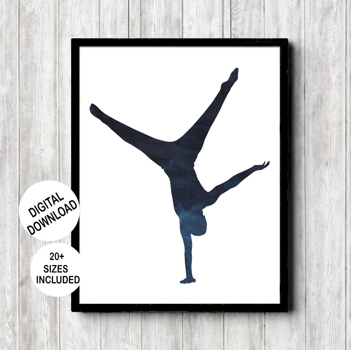 Mens Gymnastics Wall Art, Male Gymnast Handstand