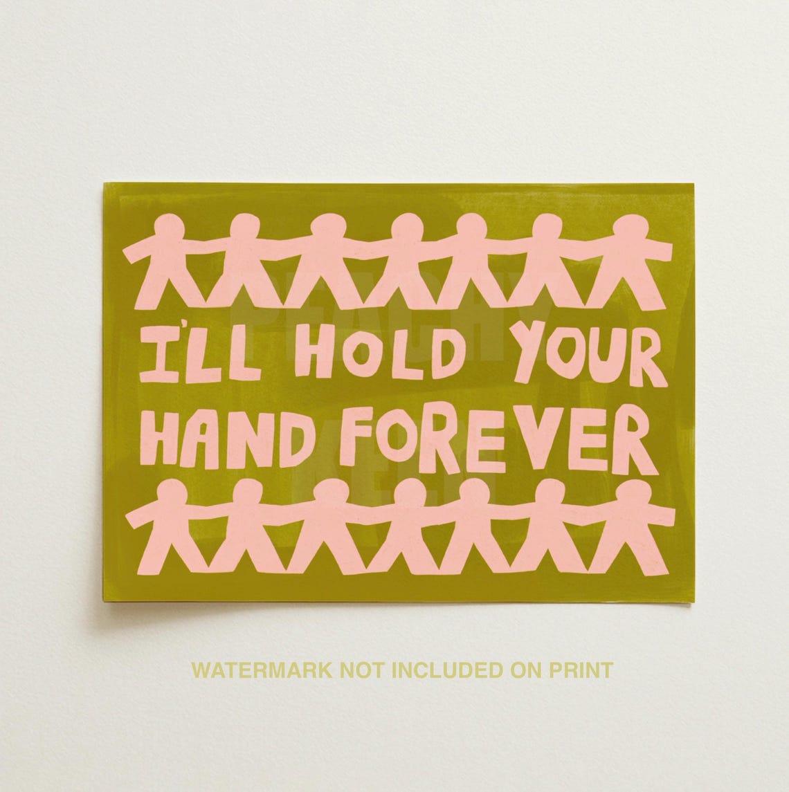 Ill Hold Your Hand Forever Paper Chain People Love Quote Art Print