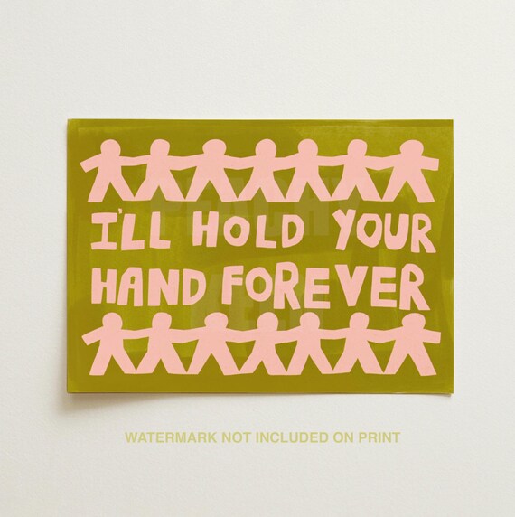 Ill Hold Your Hand Forever Paper Chain People Love Quote Art Print