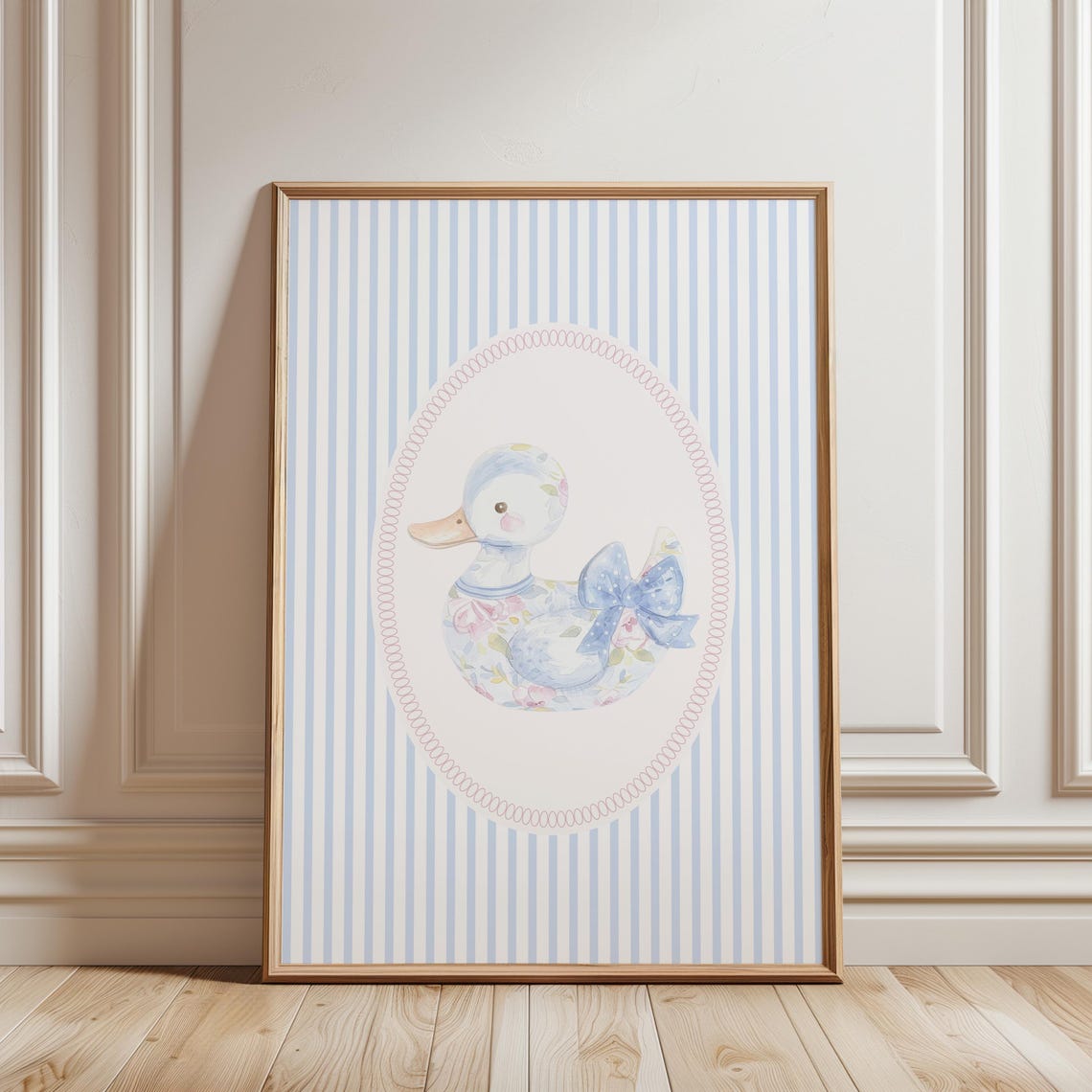 Physical Print Cute Nursery Art Set Baby Wall Prints Blue Duck Girl