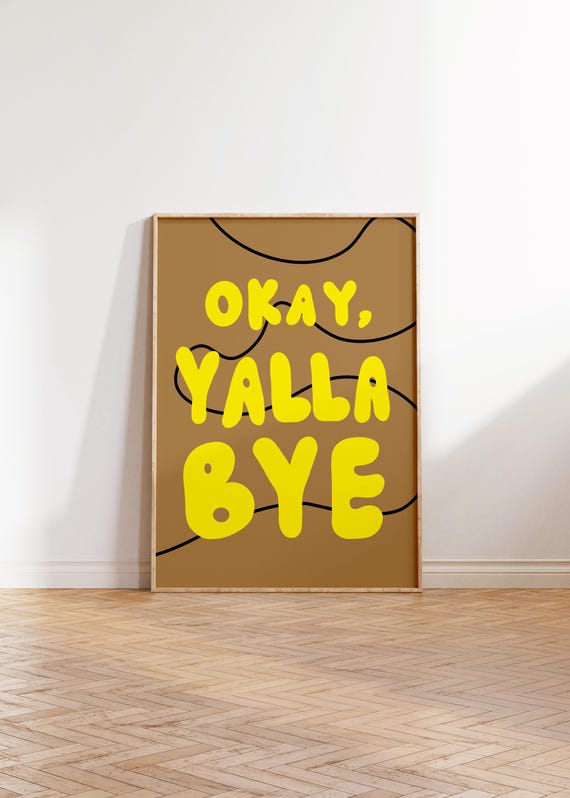Yalla Bye Print Arabic Poster Download Color Pop Museum Vintage Gallery Wall Art Modern Digital