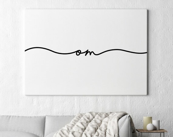 Om Symbol Minimalist Line Art Meditation Yoga Zen Wall Decor Poster