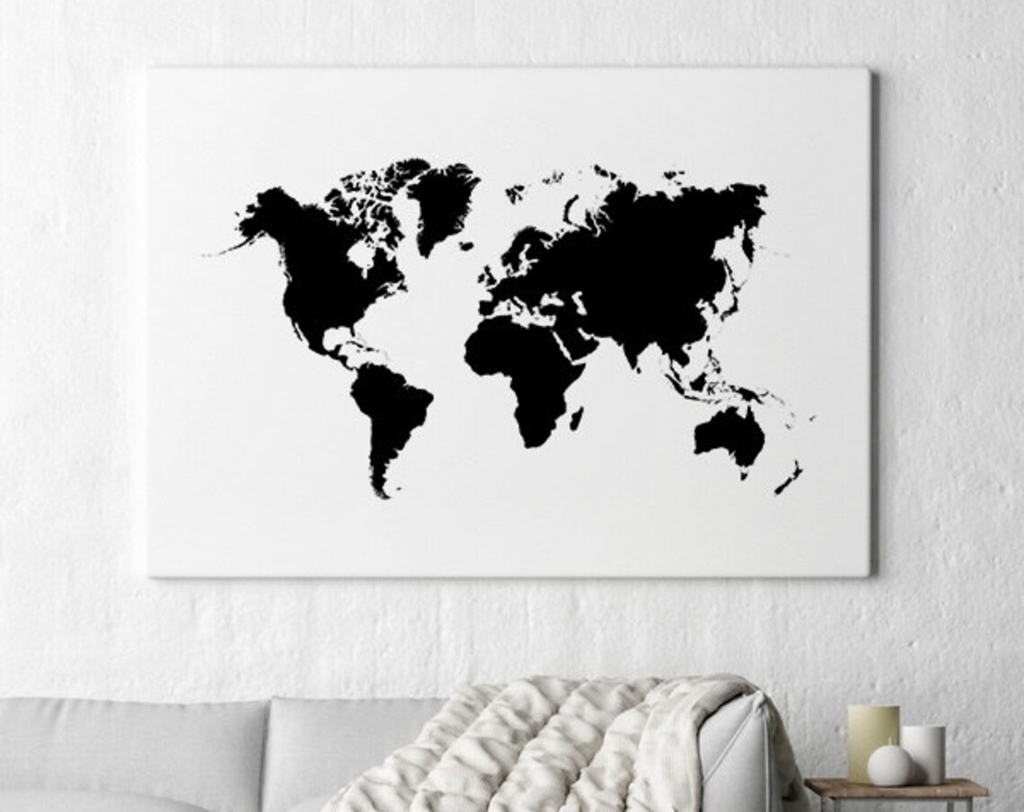 World Map Travel Poster, Large Map Wall Art