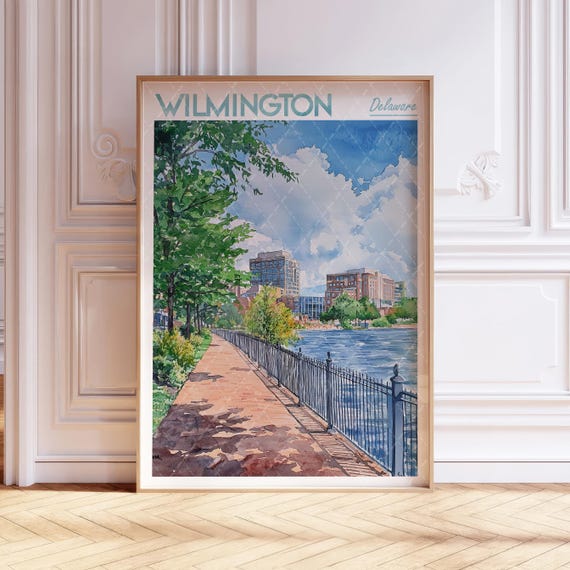 Wilmington Delaware Watercolor Cityscape Poster