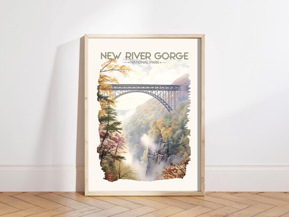 New River Gorge National Park Watercolor Art Print