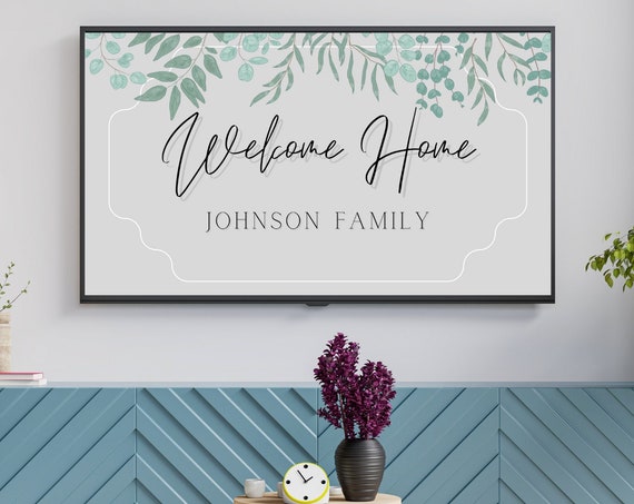 Customized Frame Tv Art Personalized Welcome Home Sign Modern Nature Art For Frame Tv Airbnb Host Special Event