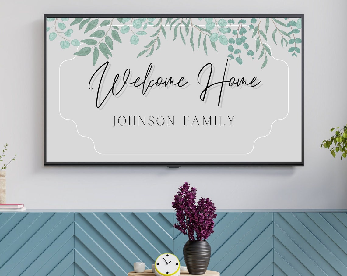Customized Frame Tv Art Personalized Welcome Home Sign Modern Nature Art For Frame Tv Airbnb Host Special Event