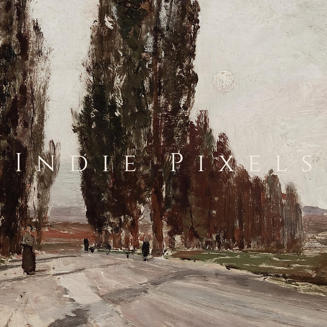 Poplar Lined Country Road Vintage Fall Landscape Impressionist Poster - Image 3