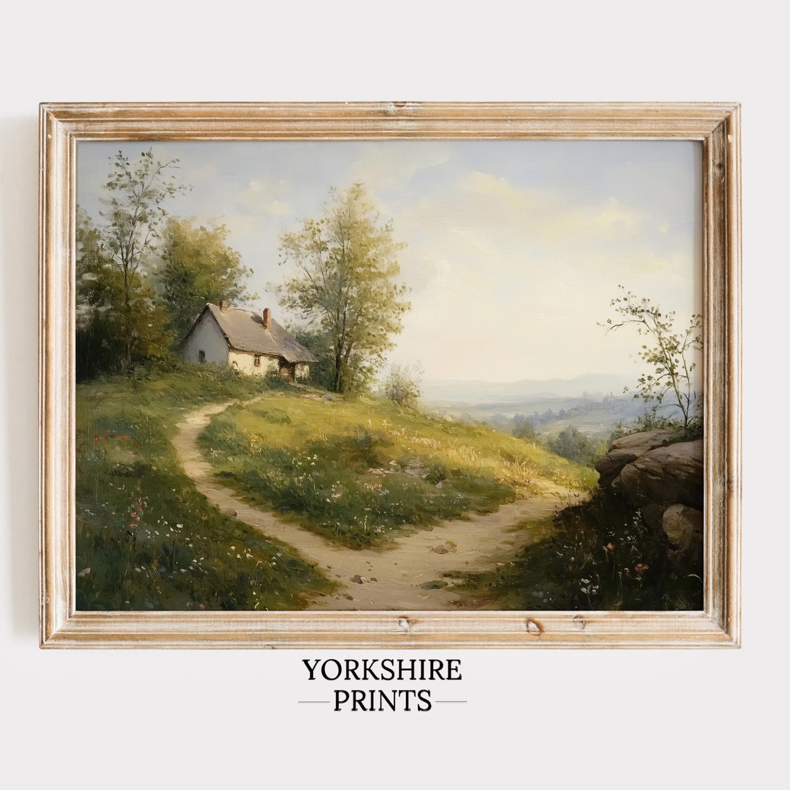 Cozy Landscape Art Vintage Print Country Landscape Painting Countryside Wall Art Vintage Country Landscape