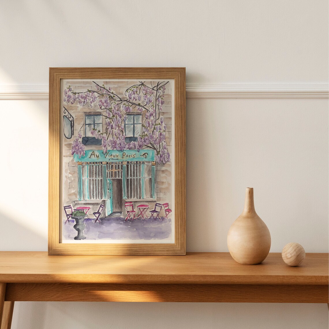 Au Vieux Paris Cafe, Paris Travel Poster Art Print - Image 2