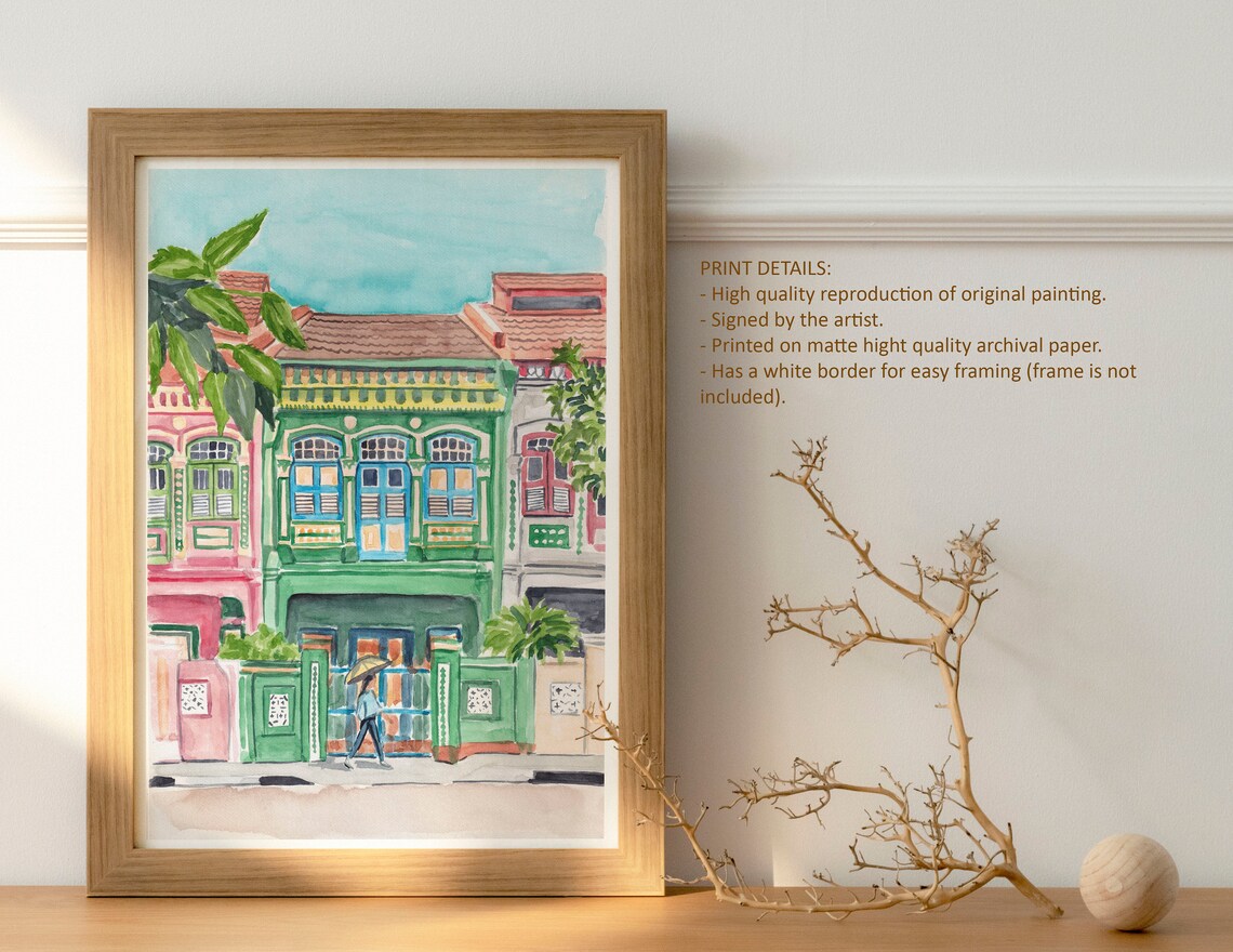 Singapore Peranakan Shophouses Travel Poster - Image 4