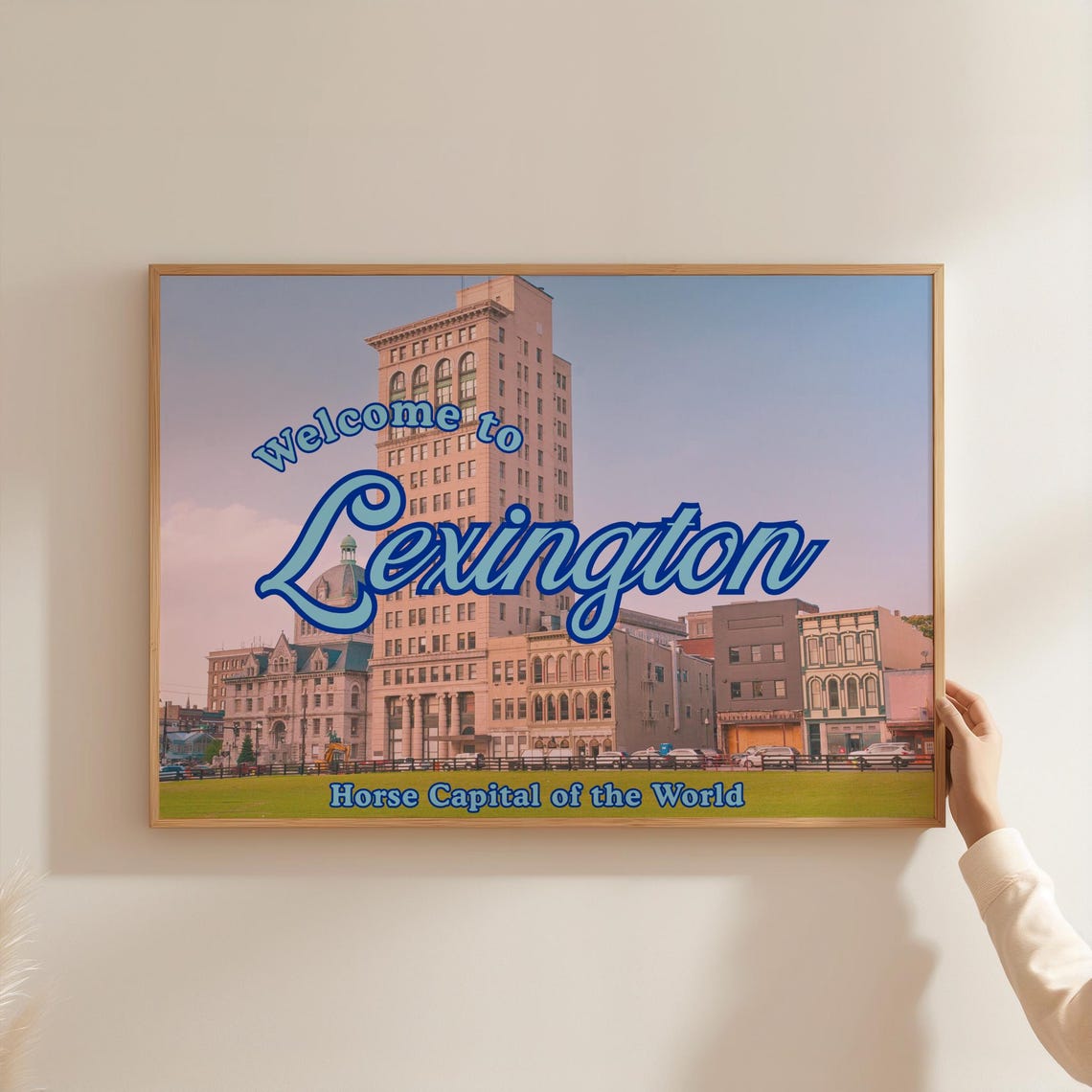 Welcome to Lexington Kentucky Horse Capital Skyline Retro Poster