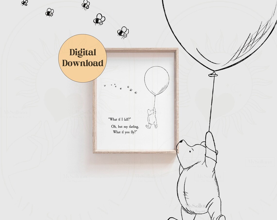 Winnie The Pooh What If I Fall Quote Poster