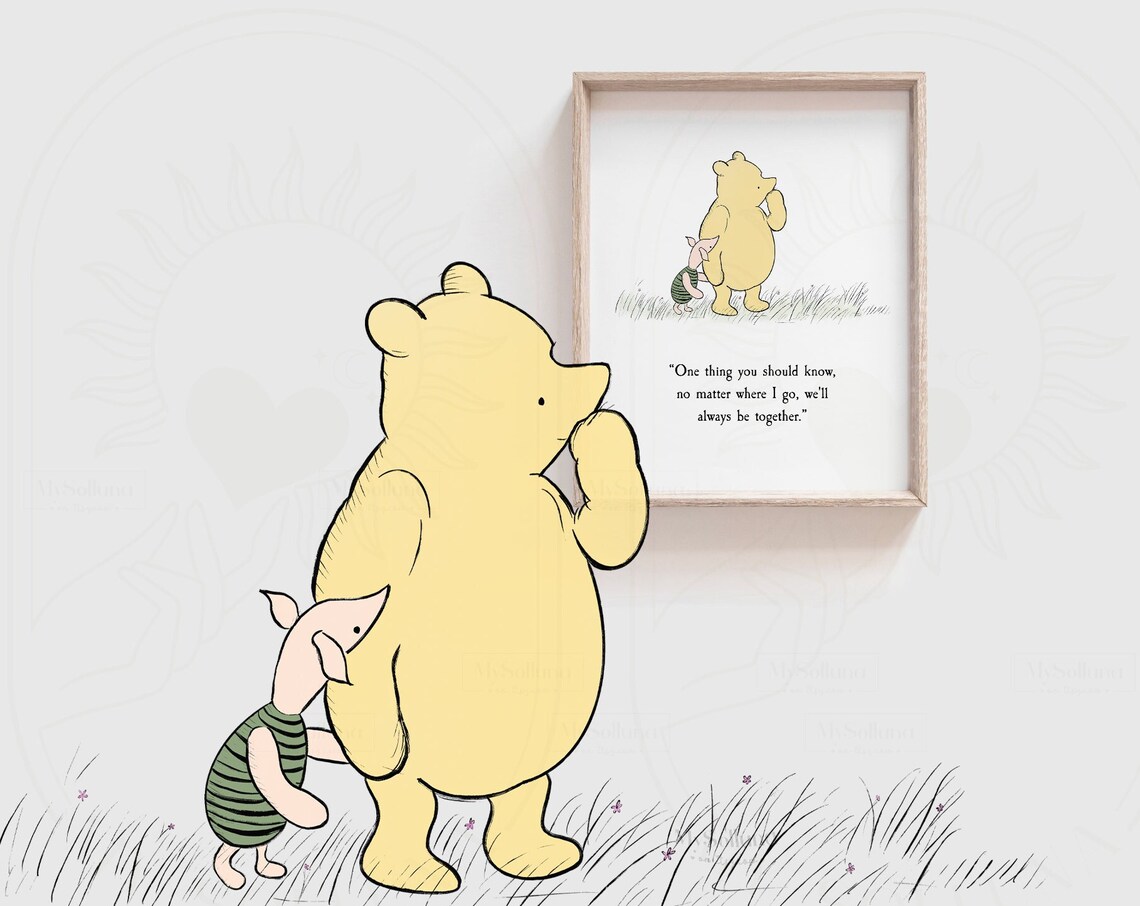 Winnie The Pooh Quote Christening Art Print