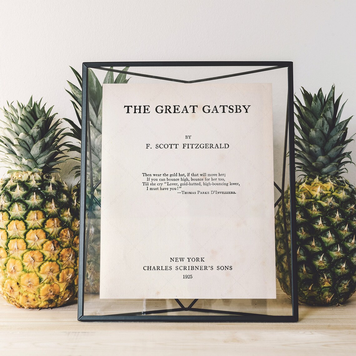 The Great Gatsby Title Page 1925 F Scott Fitzgerald First Edition Poster - Image 2