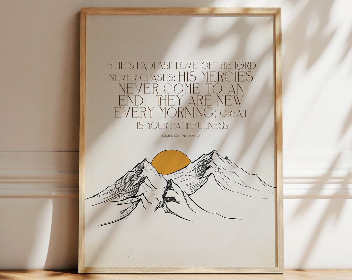 Lamentations 3:22 Scripture Art Print, Great Is Faithfulness