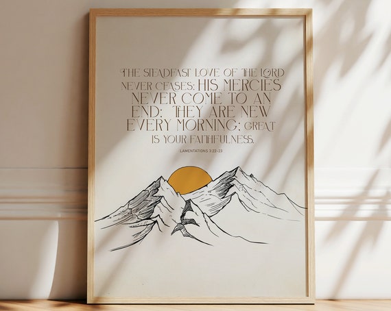 Lamentations 3:22 Scripture Art Print, Great Is Faithfulness