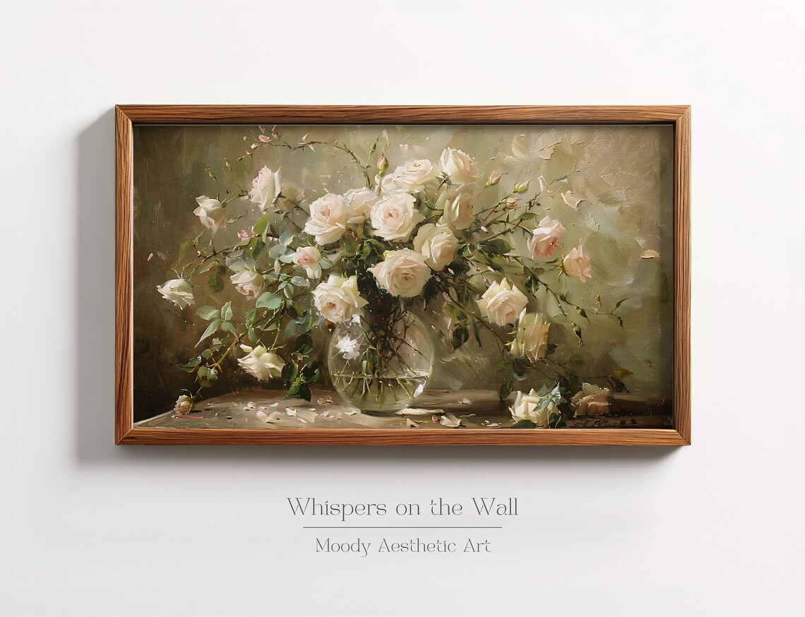 Moody Roses Spring Decor, Floral Art Print - Image 3