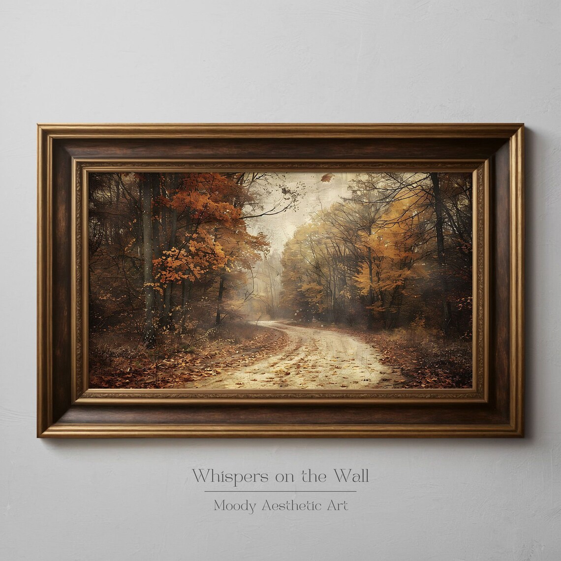 Vintage Fall Forest Landscape Art Print, Moody Autumn - Image 2