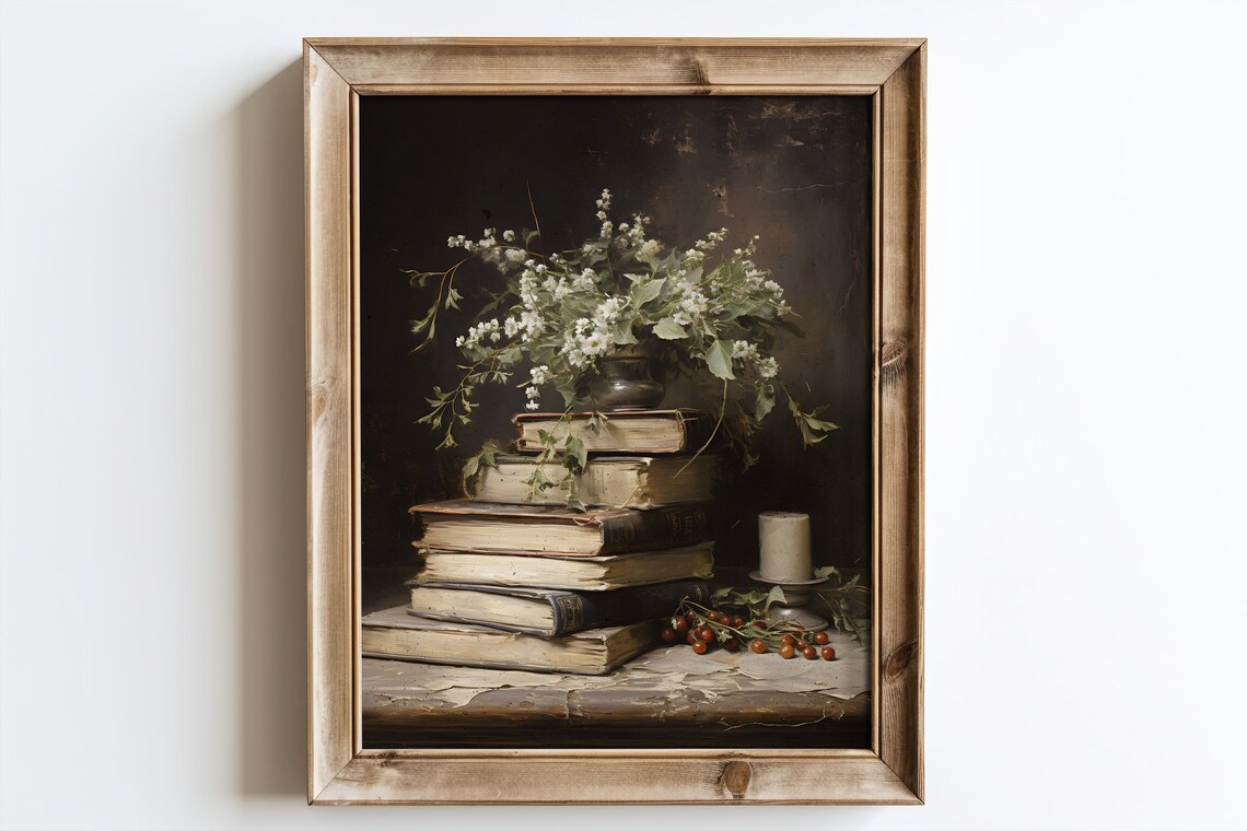 Vintage Christmas Book Still Life Art Print - Image 3