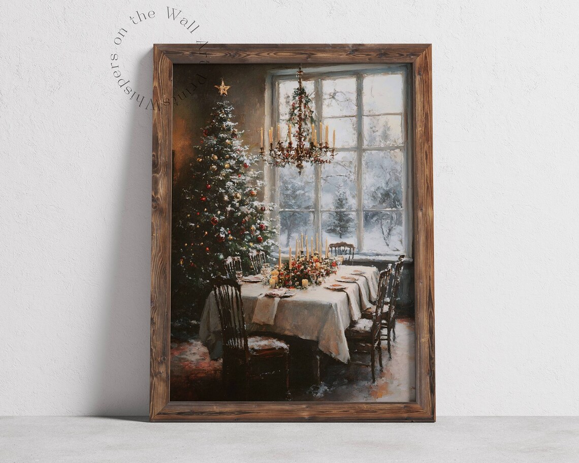 Christmas Dinner In 1991 Art Print, Vintage Holiday Decor - Image 6