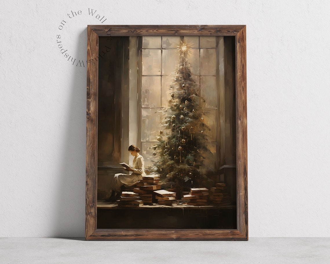 Christmas Morning Reading Coffee Book Cozy Holiday Wall Poster - Image 3