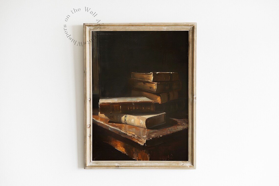 Book Stack Art Print, Dark Academia Decor - Image 6