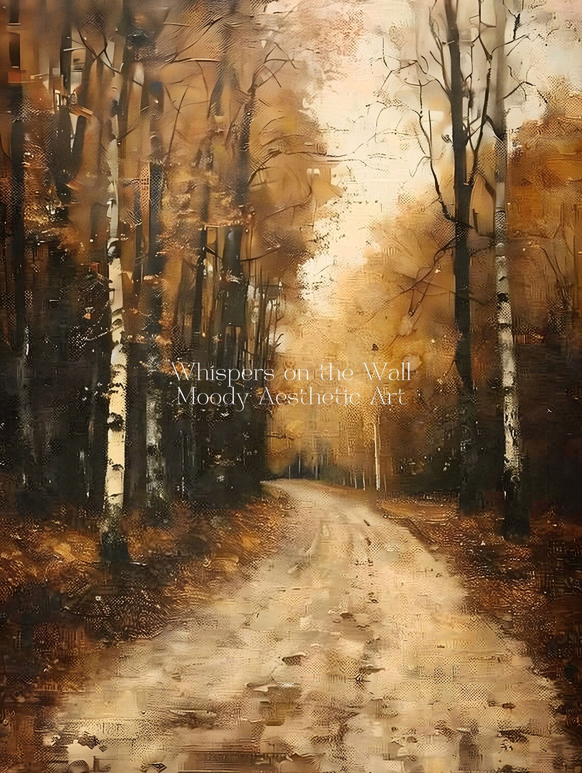 Autumn Birch Forest Golden Road Vintage Fall Landscape Oil Poster - Image 5