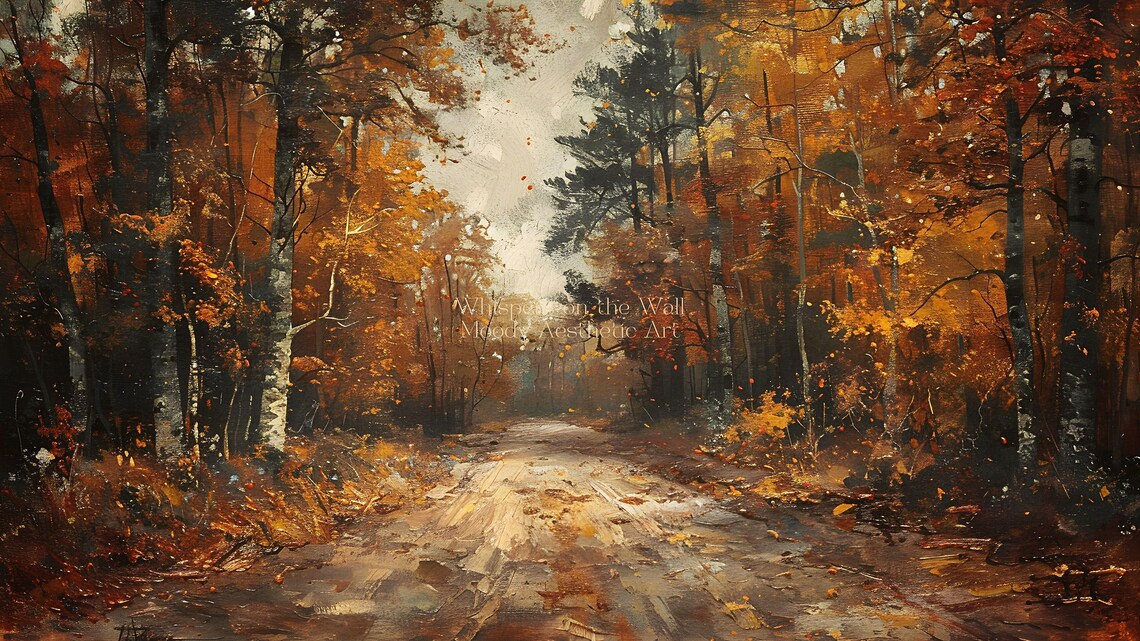 Rustic Fall Art Print, Moody Autumn Landscape - Image 5