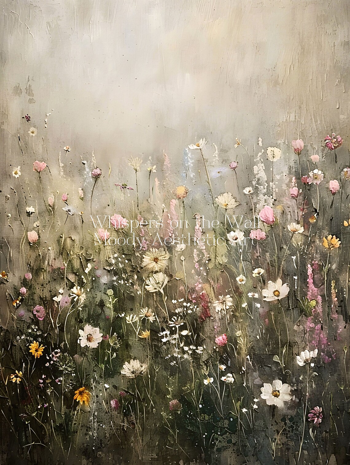 Wildflower Landscape Painting, Muted Spring Art Print - Image 5