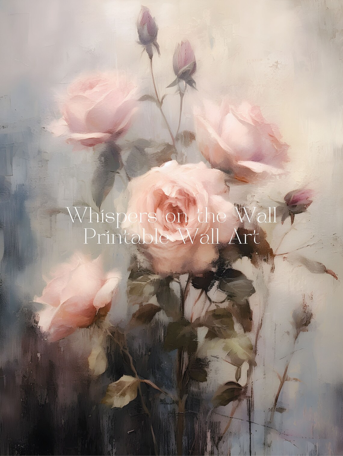 Soft Pink Roses Dreamy Coquette Floral Oil Painting Decor Poster - Image 5