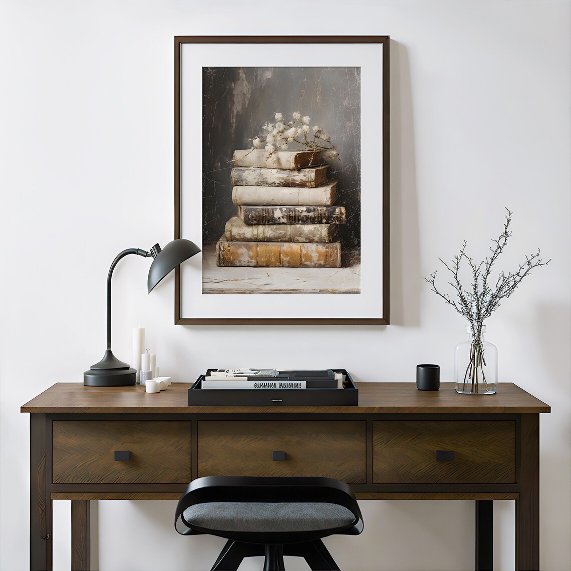 Light Academia Winter Bookish Christmas Art Print - Image 5