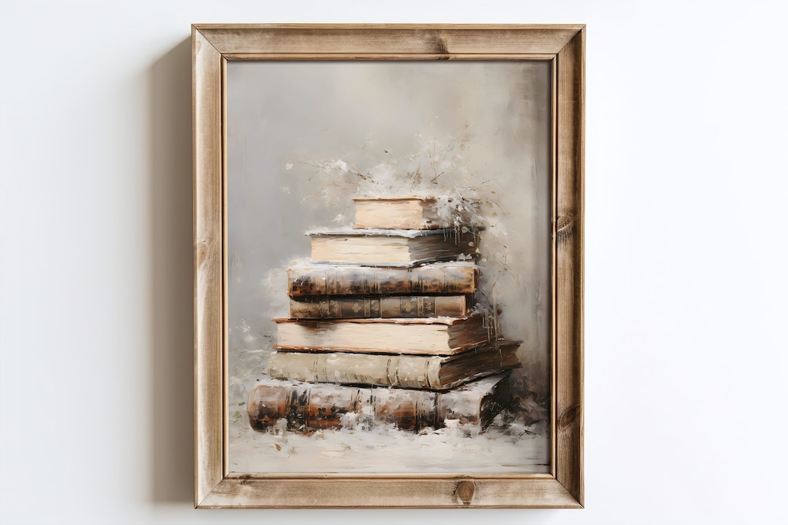 Vintage Christmas Book Art, Light Academia Print - Image 6