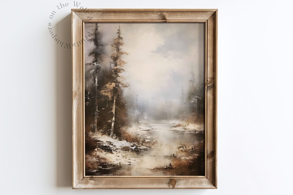 Rustic Winter Landscape Art Print, Nature Scene - Image 4
