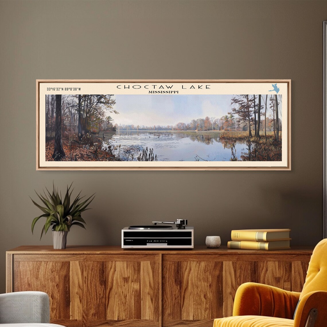 Choctaw Lake Mississippi Travel Poster, Rustic Lake - Image 4