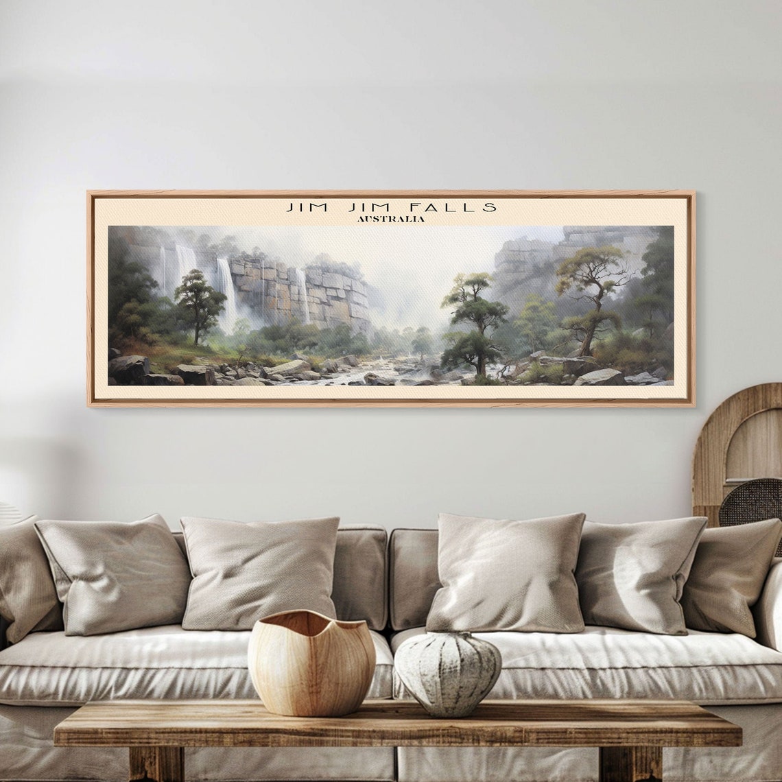 Jim Jim Falls Australia Misty Waterfall Cliffs Valley Panoramic Poster - Image 5