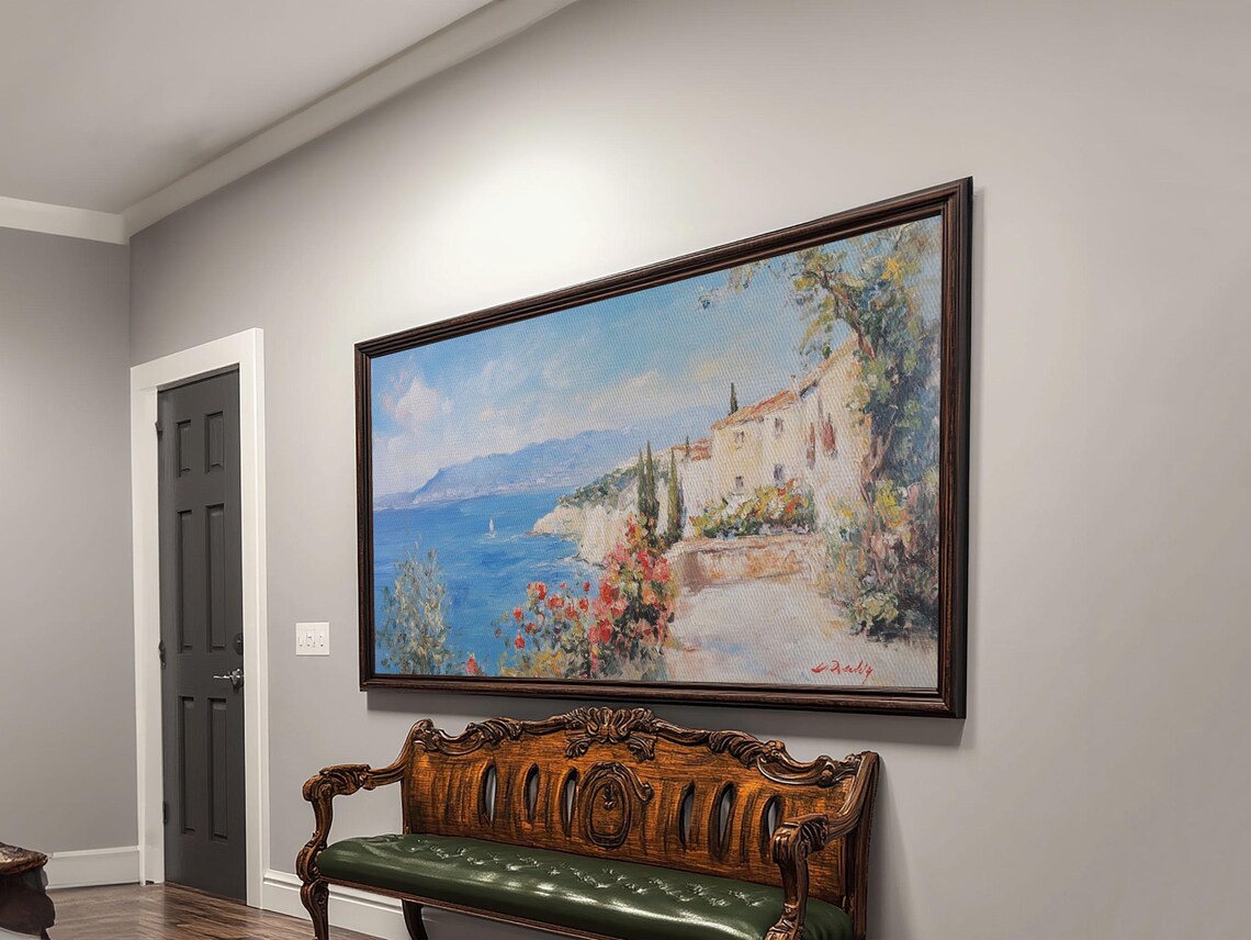 Italian Seaside Village Oil Painting Travel Poster - Image 6